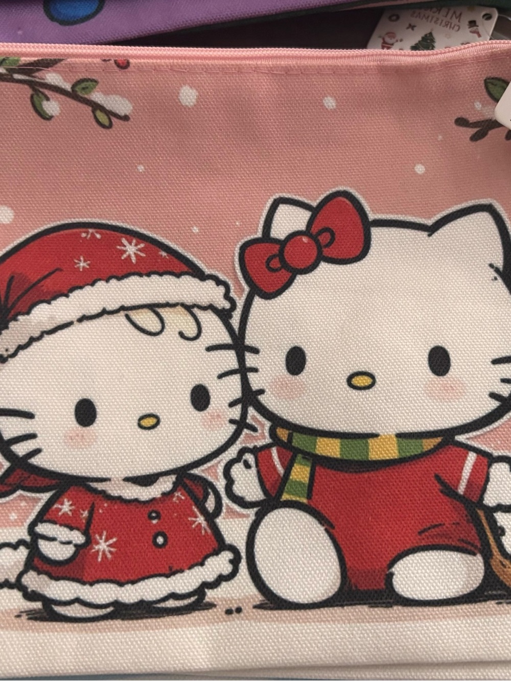 Hello Kitty Festive Canvas Makeup Bag in Pink and Red